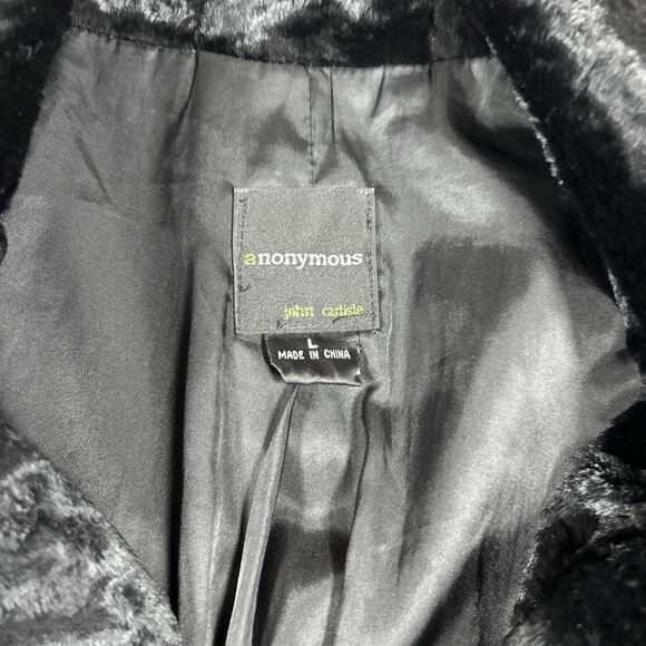 Anonymous John Carlisle Jacket Womens Large Black Fake Fur Look Real Genuin - Picture 2 of 11